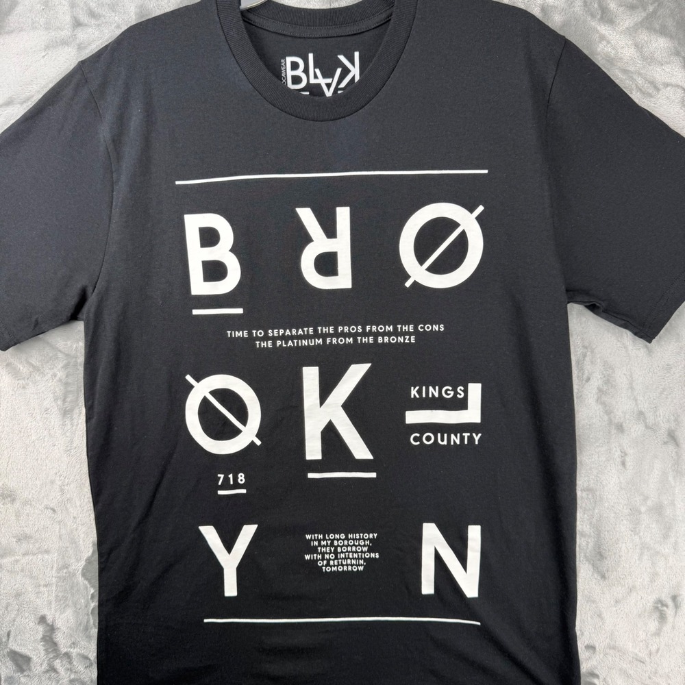 Rocawear BLVK Brooklyn Kings County Mens T-Shirt Black Cotton Large Streetwear - Picture 11 of 16
